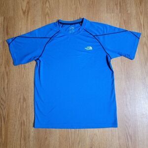 The North Face Flashdry Blue Silver Men's Training T Shirt Dri-Fit Size Small S